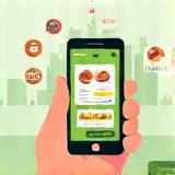 Ordering food online illustration